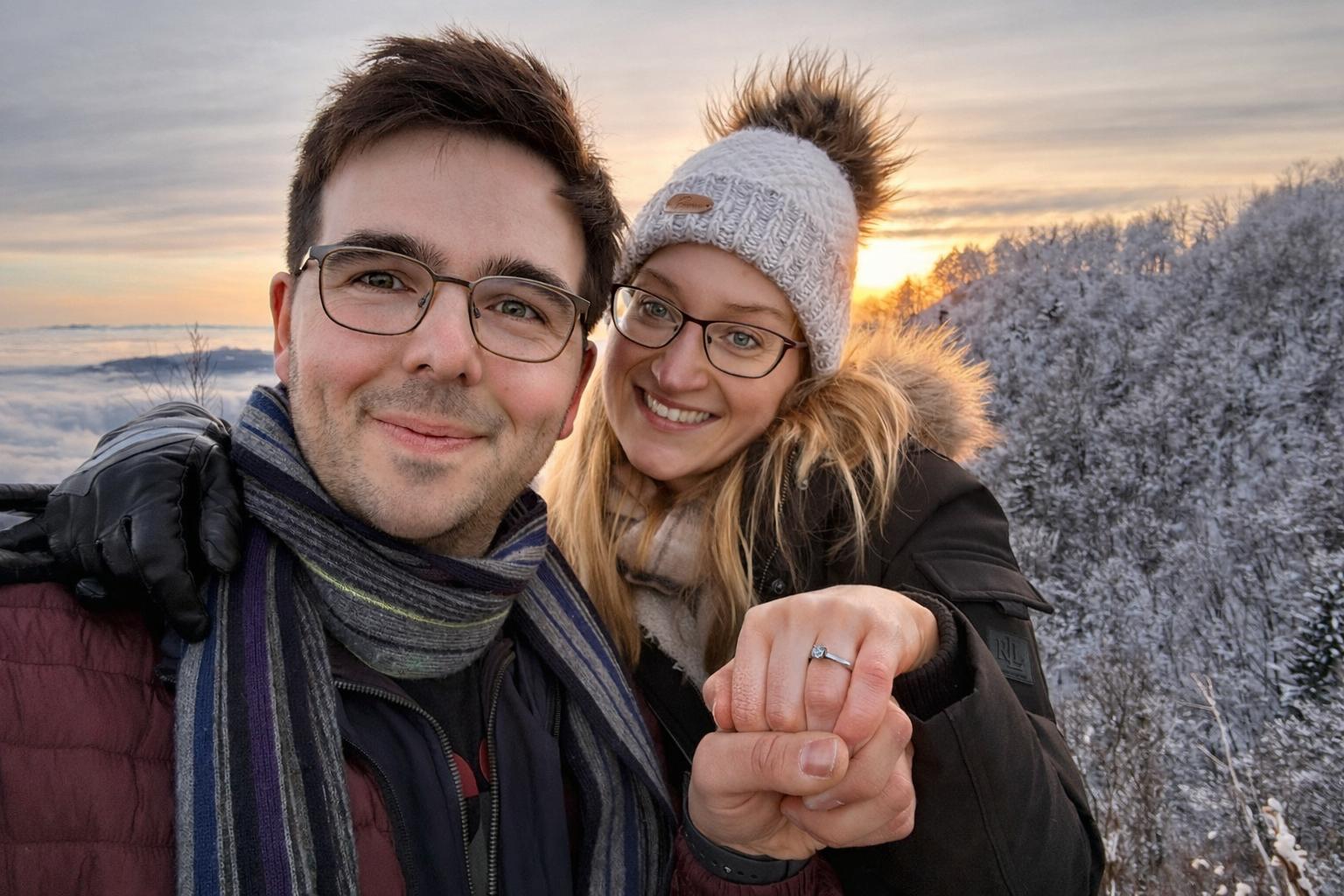 Engagement photo of Nick and Lucija